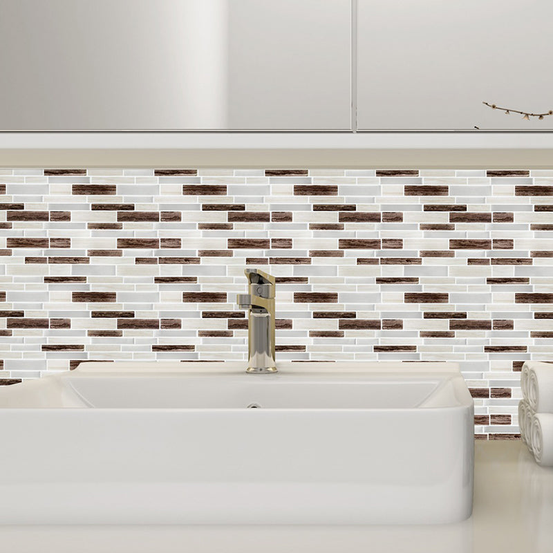 Brown Mosaic Tile Wallpapers Brick Look Farmhouse Easy Peel off Wall Covering for Home
