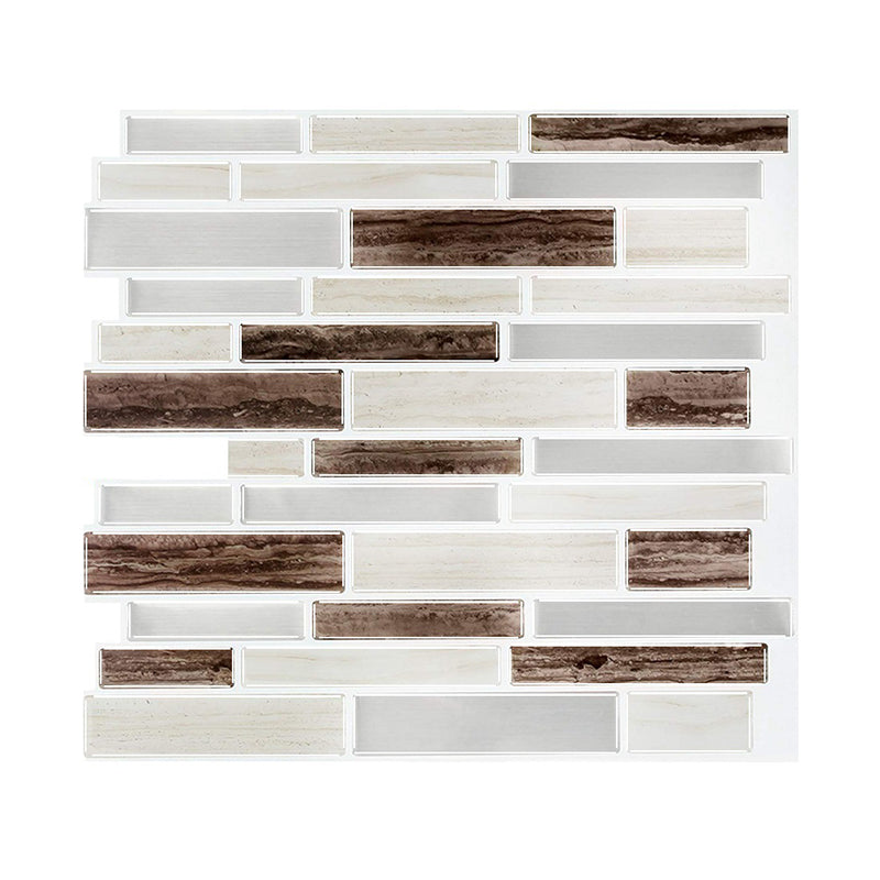 Brown Mosaic Tile Wallpapers Brick Look Farmhouse Easy Peel off Wall Covering for Home