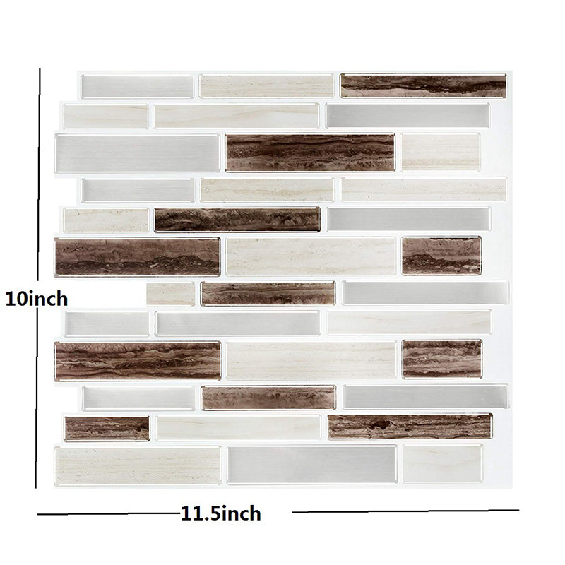 Brown Mosaic Tile Wallpapers Brick Look Farmhouse Easy Peel off Wall Covering for Home