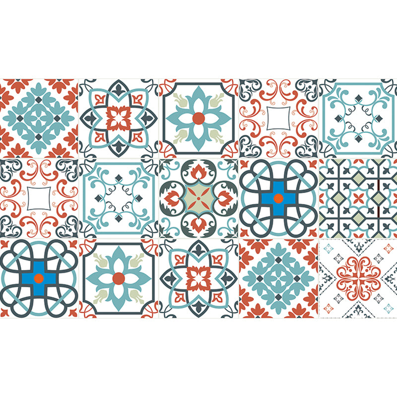 Mosaic Tiles Wallpaper Panel Set Peel and Paste Bohemian Bathroom Wall Decor, 3.5' L x 23.5" W