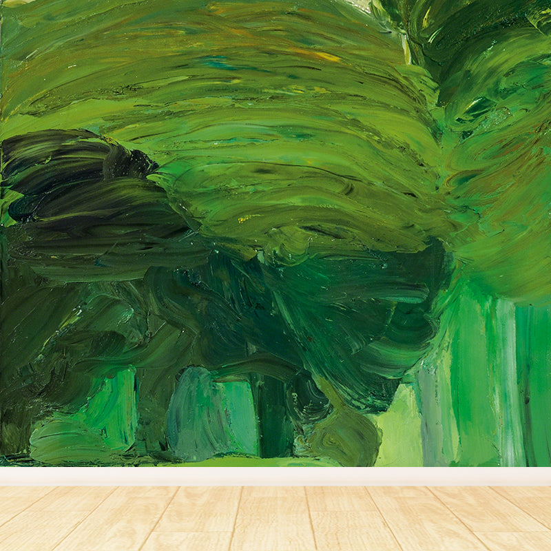 Green Forest View Mural Decal for Decoration Contemporary Aesthetics Guest Room Wall Art
