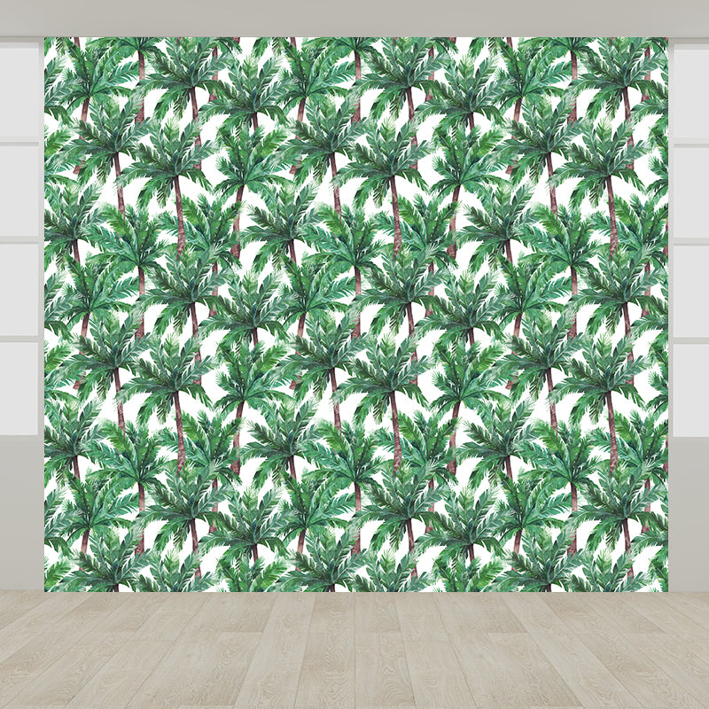 Washable Coconut Trees Wall Mural Non-Woven Tropical Wall Decor for House Interior