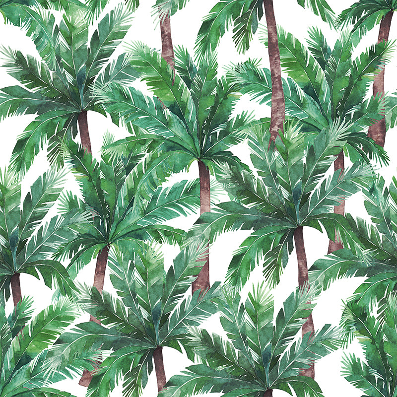 Washable Coconut Trees Wall Mural Non-Woven Tropical Wall Decor for House Interior