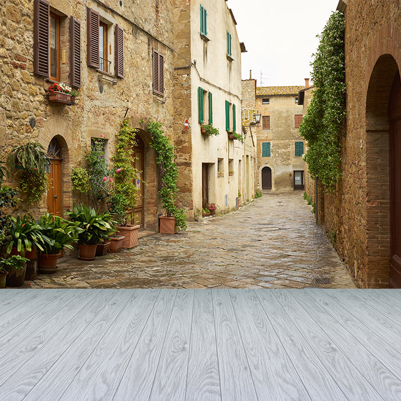 Photography Style Tranquil Town Mural Giant Wall Covering for Dining Room, Custom