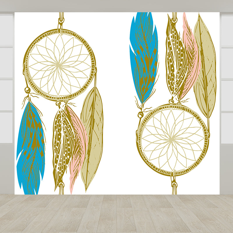 Stain-Proof Dreamcatcher Wall Mural Non-Woven Texture Modern Wall Decor for Girls Room