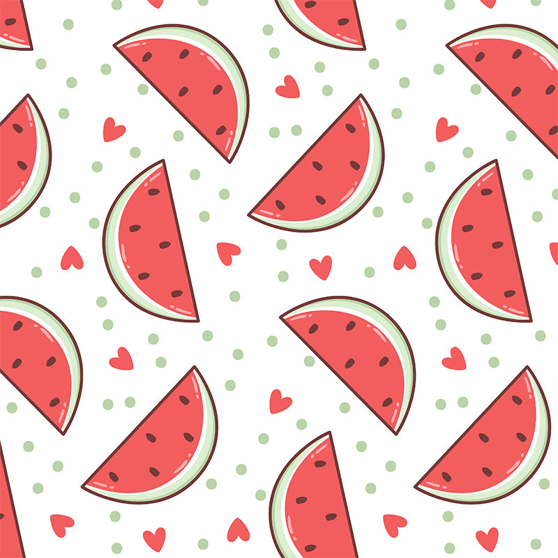 Water Resistant Watermelon Block Mural Non-Woven Cloth Modern Wall Art for Boys Room