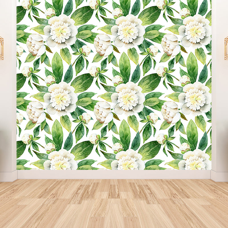 Blossom Pattern Wall Mural Tropical Washable Living Room Wall Covering, Personalize