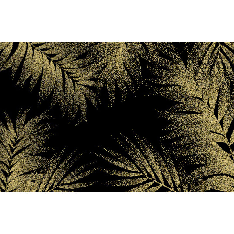 Gold Tropical Mural Wallpaper Giant Botanical Pattern Wall Decor for Living Room