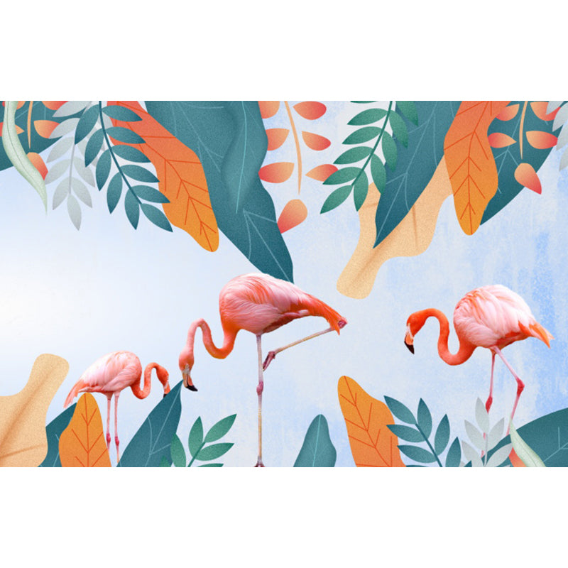 Standing Field Flamingo Mural Wallpaper Tropical Non-Woven Textured Wall Covering