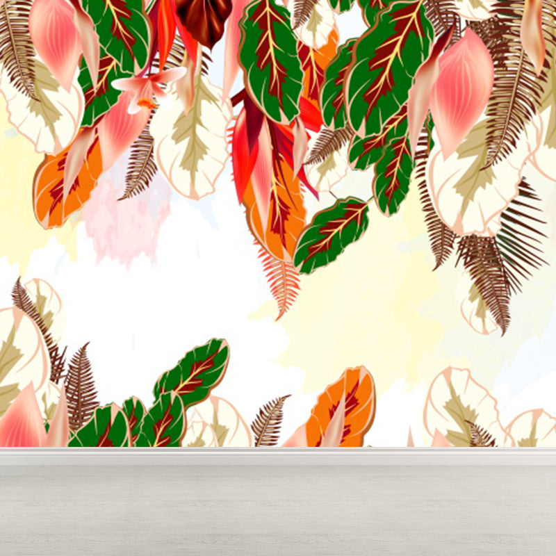 Botanical Wall Mural Tropical Decorative Dining Room Wall Covering, Custom Printed
