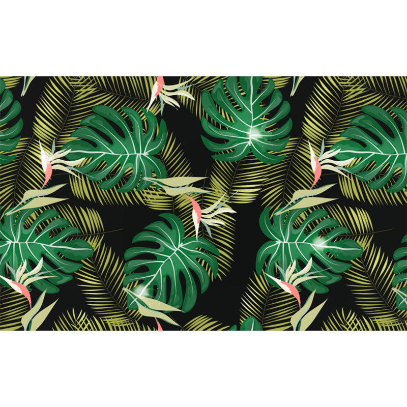 Tropical Leaves Pattern Mural Decal Green Dining Bedroom Wall Covering, Personalized