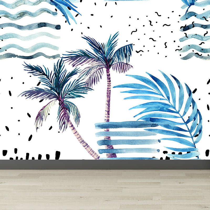 Coconut Tree Wall Mural Tropical Washable Living Room Wall Covering, Personalize