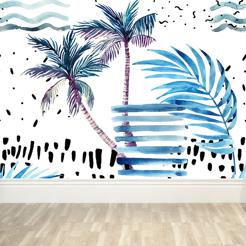 Coconut Tree Wall Mural Tropical Washable Living Room Wall Covering, Personalize