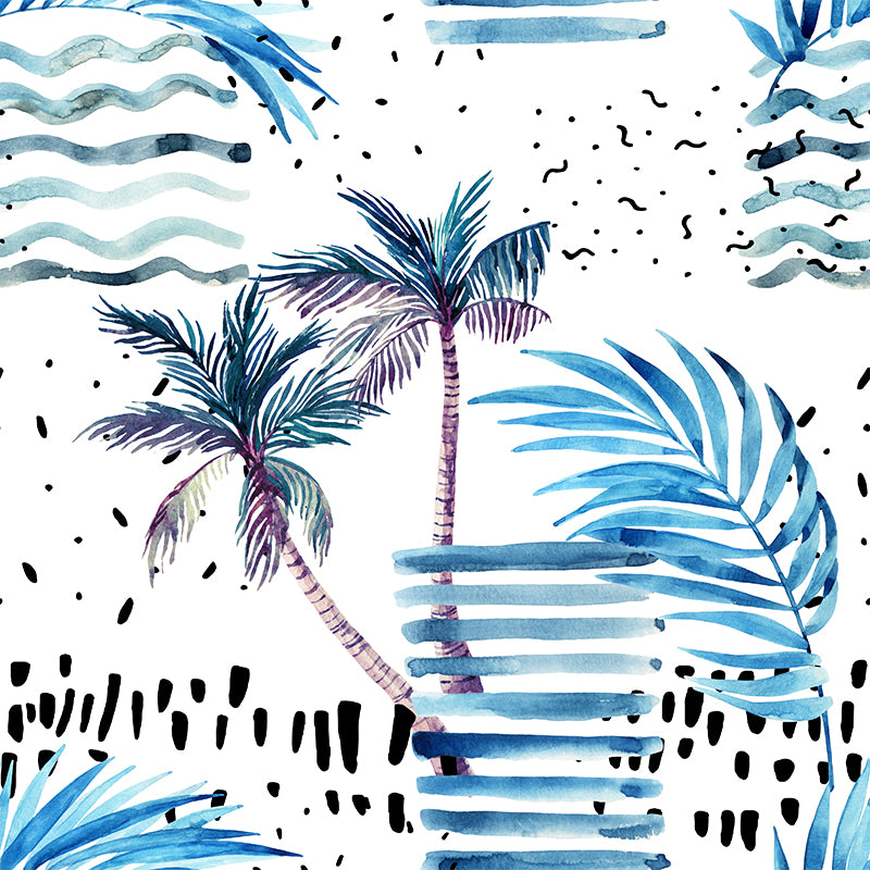 Coconut Tree Wall Mural Tropical Washable Living Room Wall Covering, Personalize