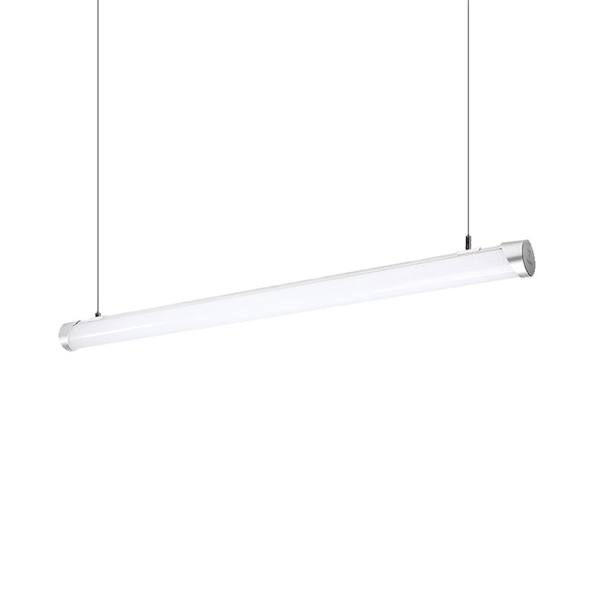 Silver Tube Suspension Lamp Modern Led Metal Hanging Ceiling Pendant Light in White/Warm/Natural Light