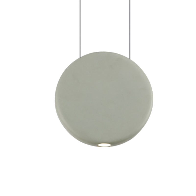 Lámpara de resina LED nórdica de suspensión redonda negra/gris/verde en luz cálida/blanca, 6 "/8.5/12" W