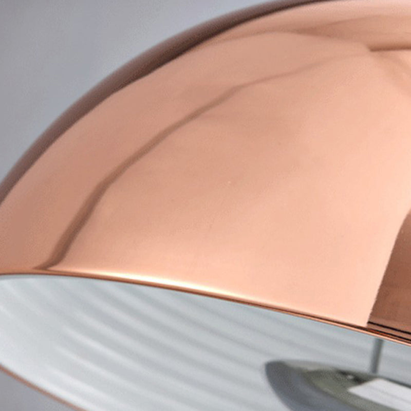Nordic Dome Hanging Lamp Metal 1/2/3 Heads White/Black/Rose Gold Pendant Light Fixture for Dining Room, 12"/16"/19.5" Wide