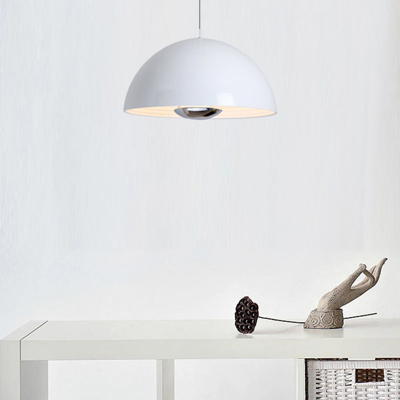 Nordic Dome Hanging Lamp Metal 1/2/3 Heads White/Black/Rose Gold Pendant Light Fixture for Dining Room, 12"/16"/19.5" Wide