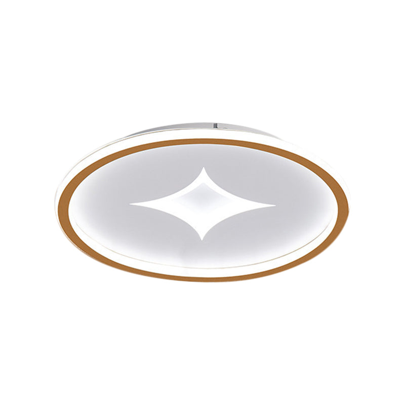 16"/19.5" W Ultra Slim Bedroom Flush Mount Metal LED Contemporary Ceiling Light Fixture in Black/Gold, Warm/White Light