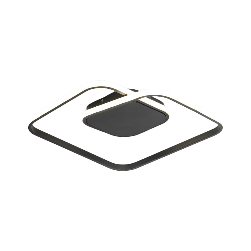 Lampada da incasso a soffitto metallica quadrata Simplicity LED Nero/Bianco/Oro Illuminazione a semi-incasso in luce calda/bianca/3 colori