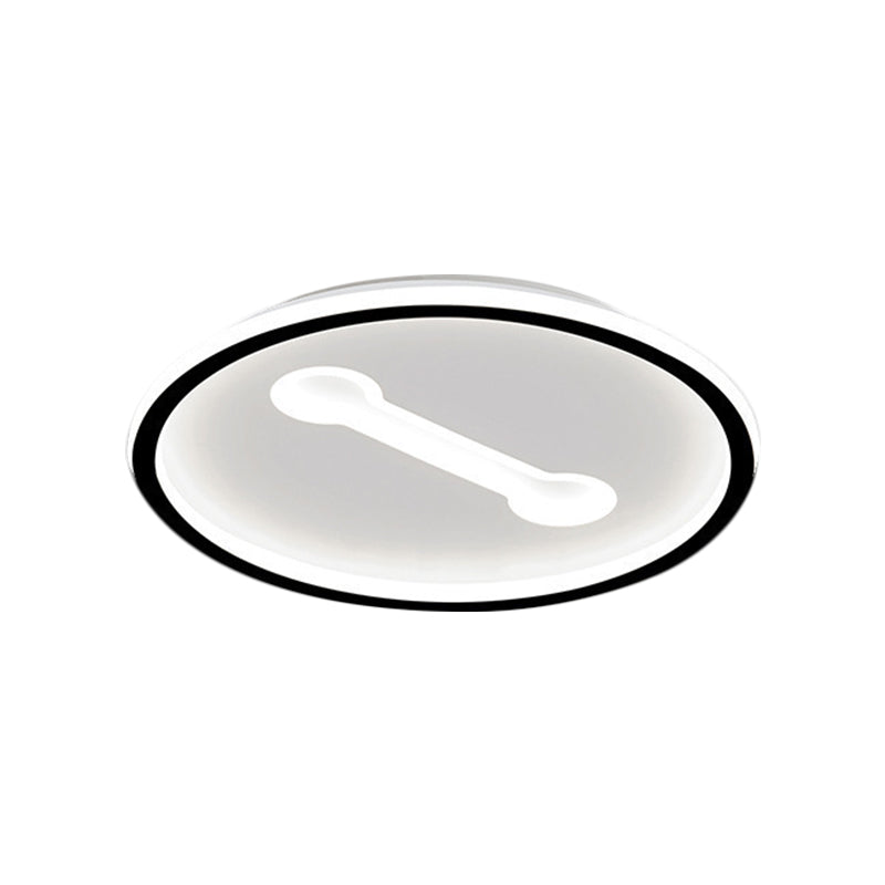 Ultra-Thin Round Metallic Flush Light Nordic Black/Gold LED Flush Mount Fixture in Warm/White Light, 16"/19.5" Dia