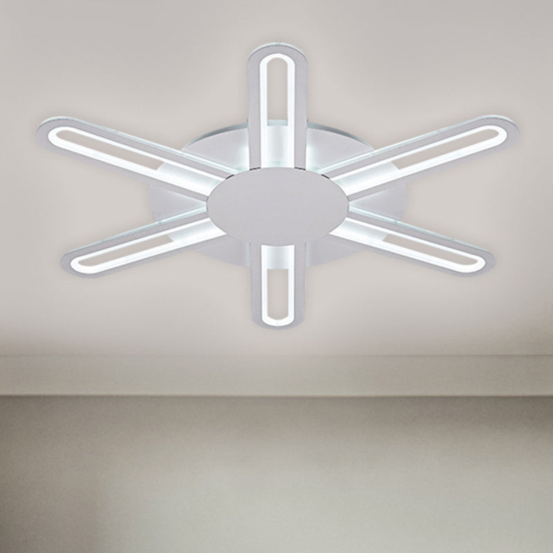 Metallic Blossom Flush Light Contemporary 29.5"/34"/30.5" Wide LED White Flush Mount Lighting in Warm/White Light