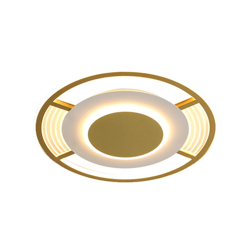 Lampe ronde en acrylique proche du plafond, LED contemporaine, noir/or, plafonnier en lumière chaude/blanche/3 couleurs