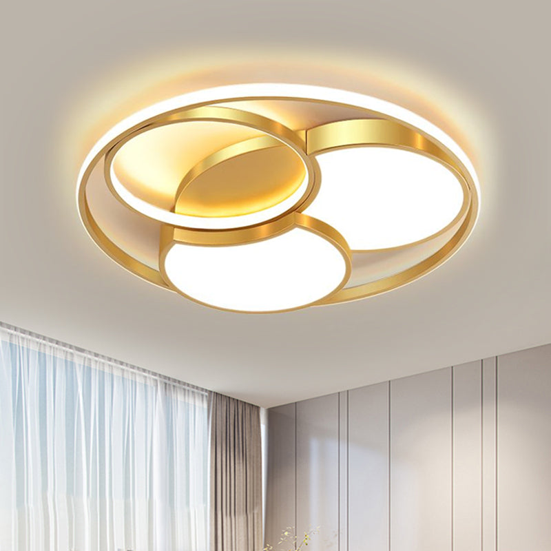 Gold Blossom Flush Light Fixture Modernist LED Metal Flush Mount Lighting, 16.5"/20.5"/24.5" Width (The customization will be 7 days)