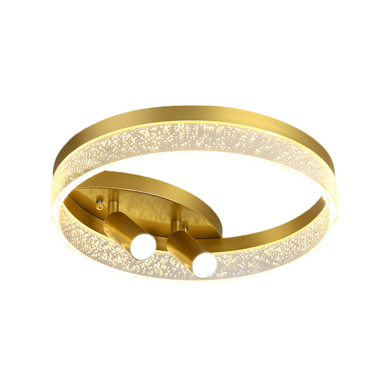 Faretto da incasso a LED rotondo dorato, illuminazione da soffitto in metallo in stile moderno, luce calda/bianca, larghezza 16"/19,5"