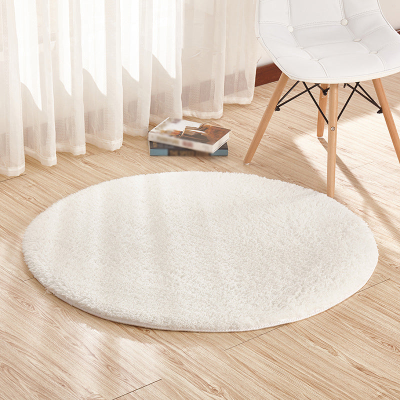 Novelty Solid Color Rug Grey and White Sherpa Rug Machine Washable Non-Slip Area Rug for Bedroom