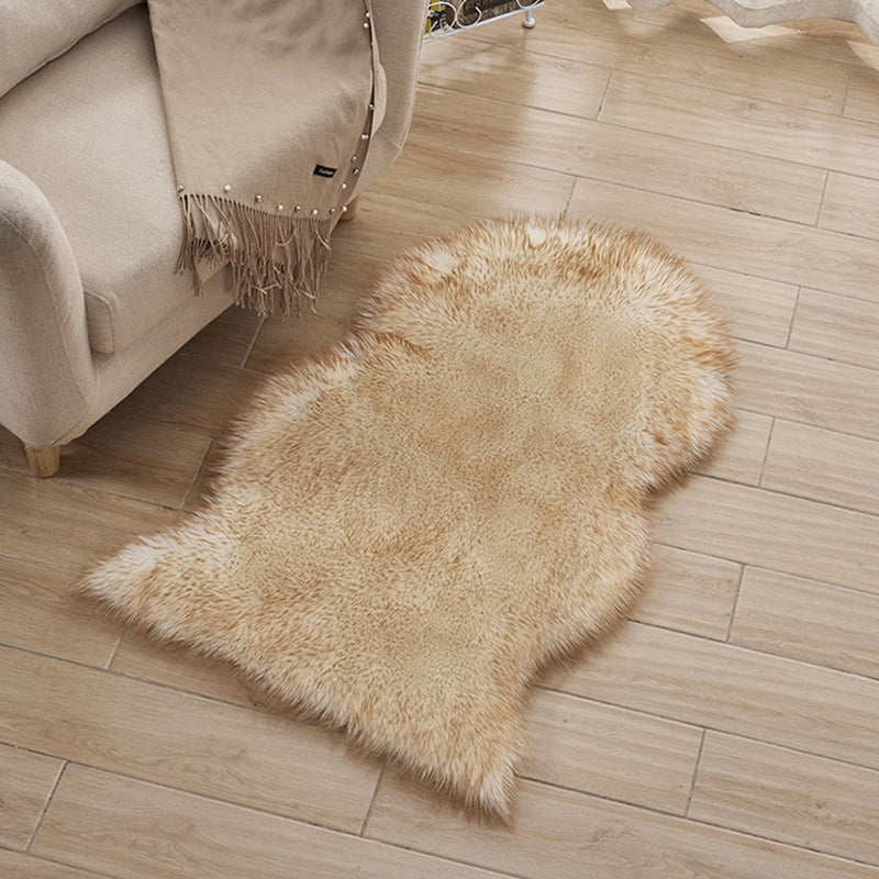 Novelty Plain Rug Blue and Pink Shag Rug Machine Washable Non-Slip Area Rug for Bedroom