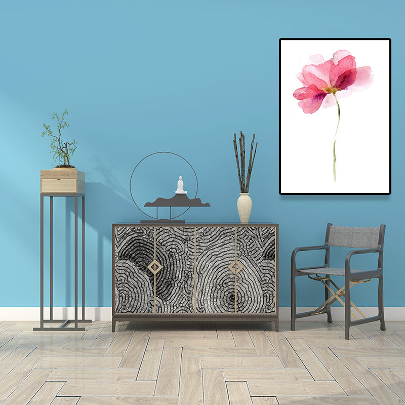 Watercolor Flower Canvas Print Farmhouse Style Textured Wall Art in Soft Color
