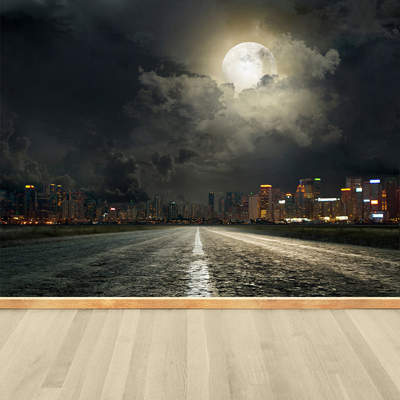 Quiet Roadway Scenery Mural Decal for Dining Room Summer Wall Covering, Customised