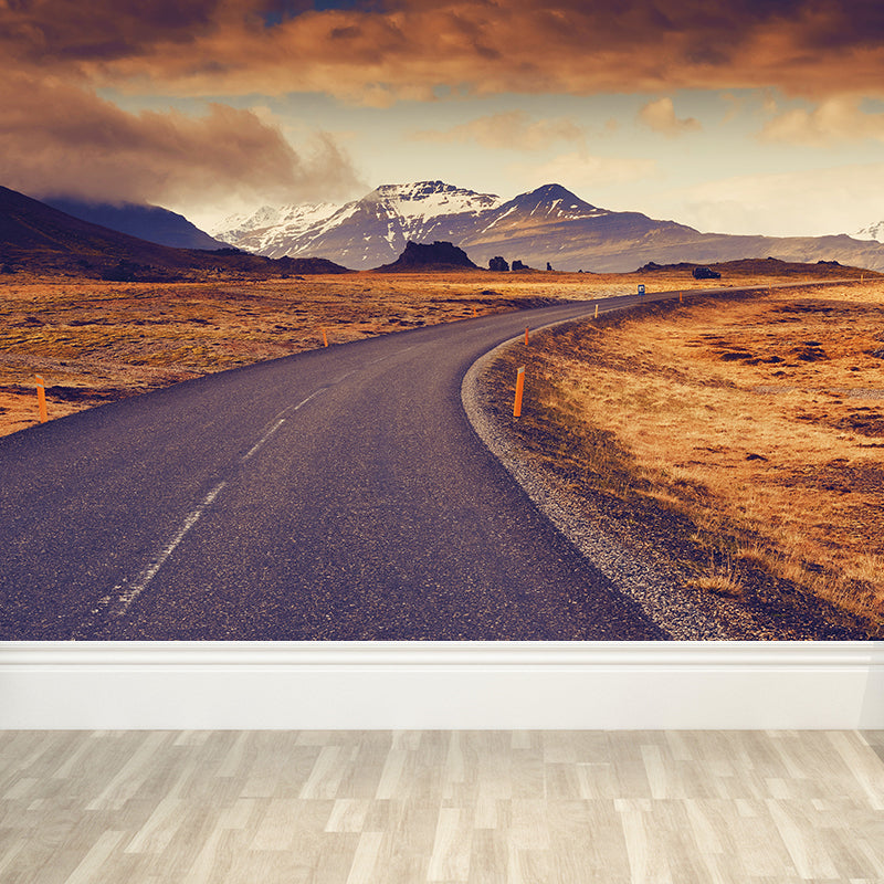 Whole Roadway Mural Wallpaper for Wall Decor Contemporary Girls Bedroom Wall Art