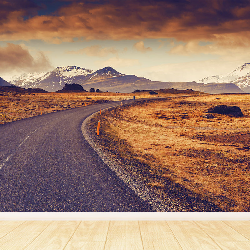 Whole Roadway Mural Wallpaper for Wall Decor Contemporary Girls Bedroom Wall Art