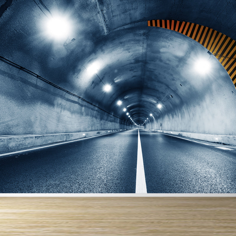 Highway Mural Wallpaper Light Color Contemporary Wall Covering for Girls Bedroom