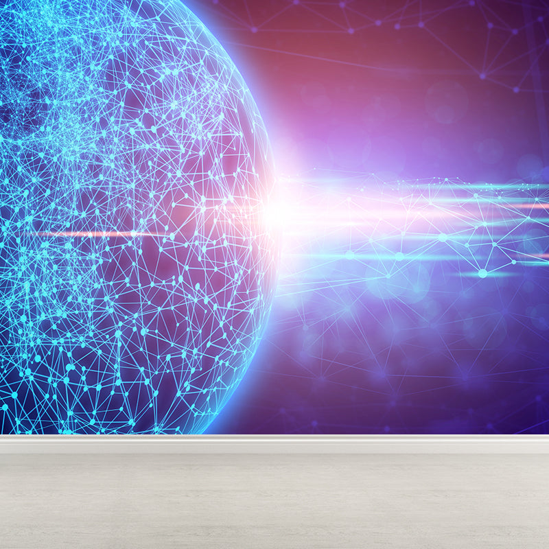 Modern Abstract Mural Decal Dark Color Water Resistant Wall Covering for Bathroom