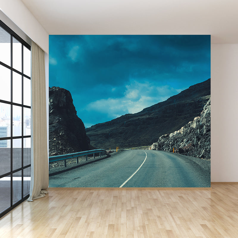 Various Highway View Mural Wallpaper Contemporary Non-Woven Material Wall Covering