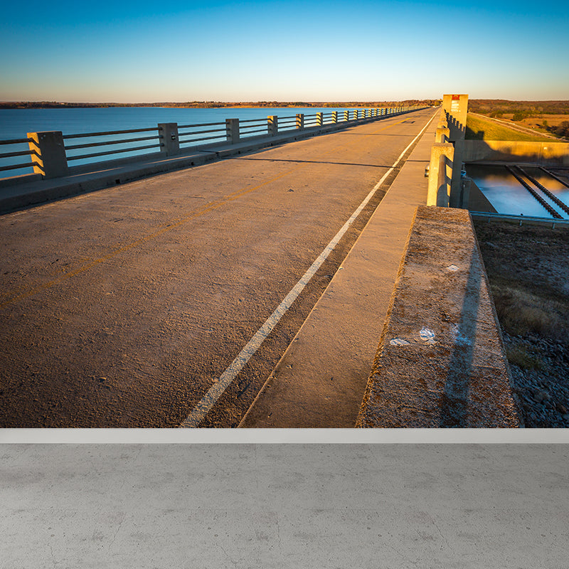 Various Highway View Mural Wallpaper Contemporary Non-Woven Material Wall Covering