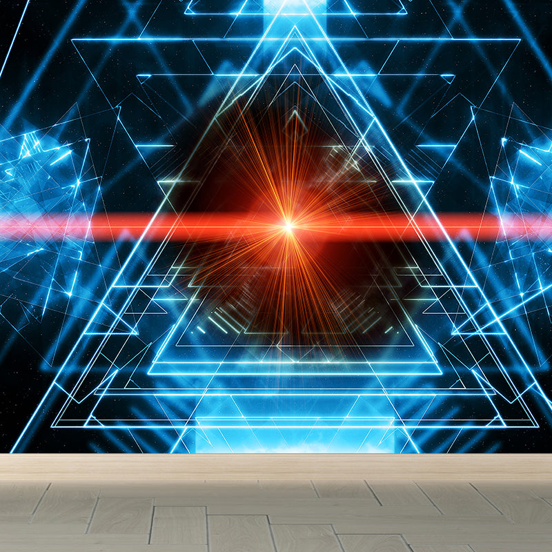 Abstract Pattern Mural Wallpaper Modern Non-Woven Texture Wall Covering in Dark Blue