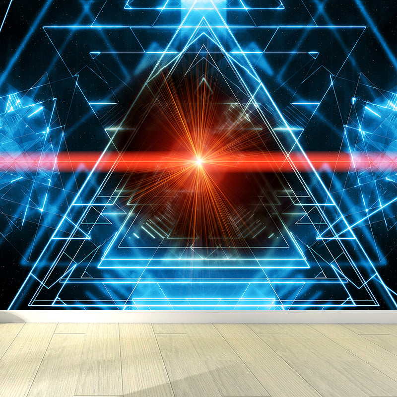 Abstract Pattern Mural Wallpaper Modern Non-Woven Texture Wall Covering in Dark Blue