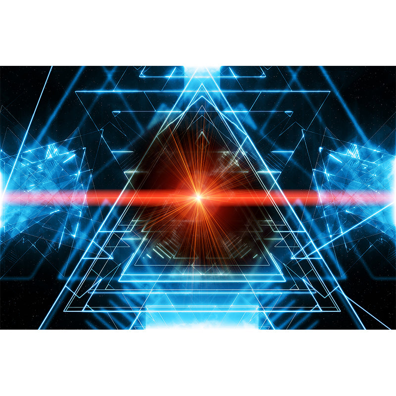 Abstract Pattern Mural Wallpaper Modern Non-Woven Texture Wall Covering in Dark Blue