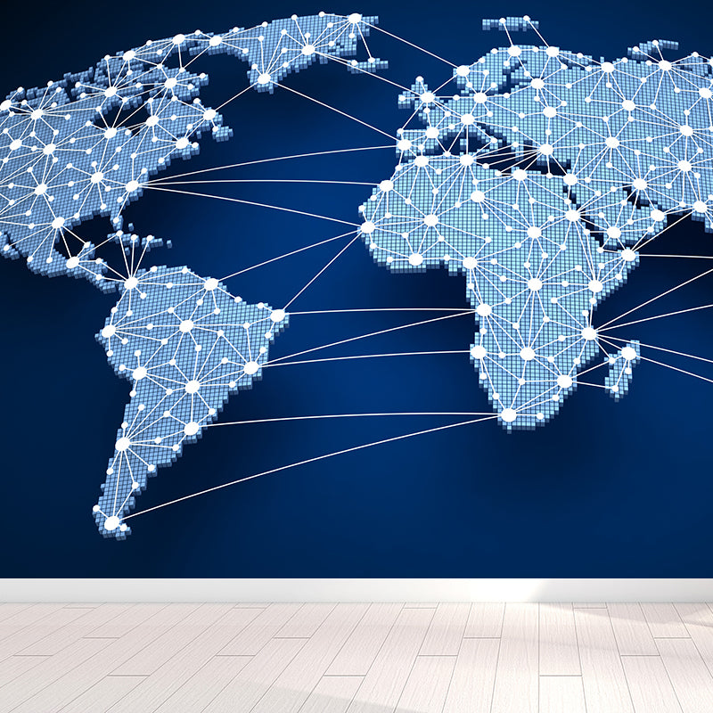 Abstract Pattern Wall Mural Dark Color Contemporary Wall Covering for Living Room