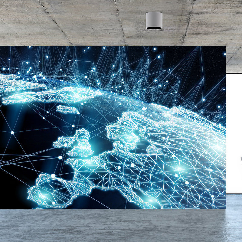 Abstract Pattern Wall Mural Dark Color Contemporary Wall Covering for Living Room