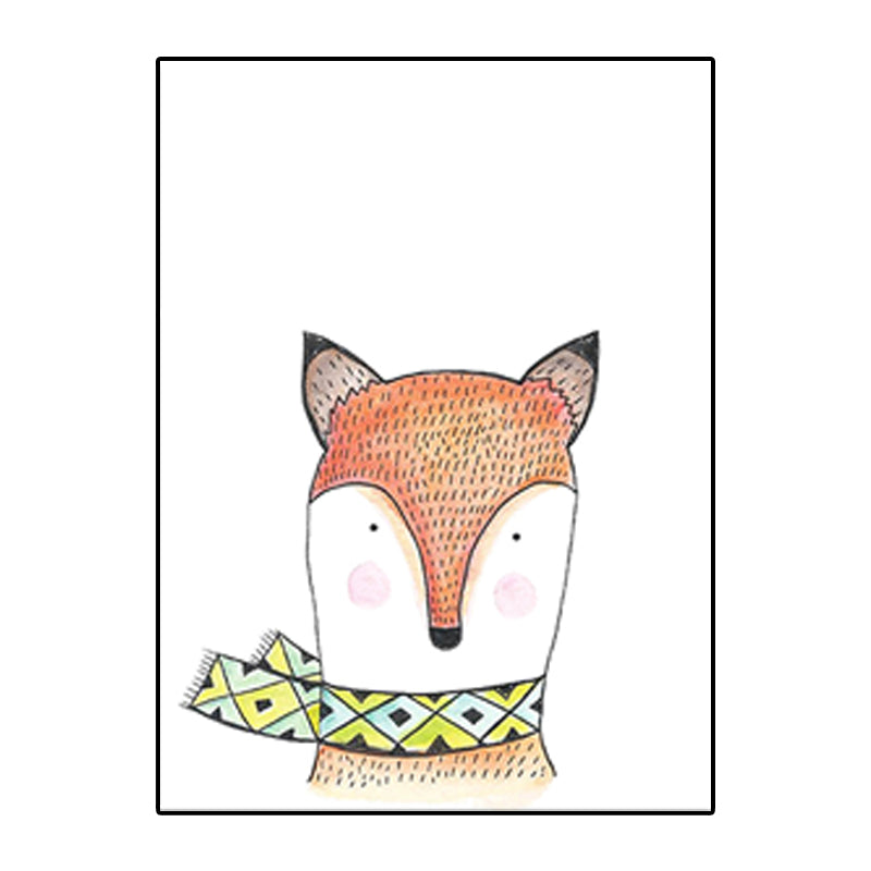 Animal Print Wall Art Living Room Pot Plant Canvas Painting in White for House Decor