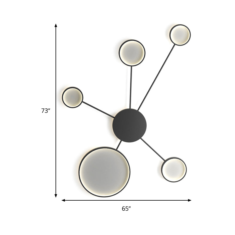 Plafón de techo acrílico tipo radio Simplicity LED Negro/Blanco Montaje empotrado en luz blanca/cálida