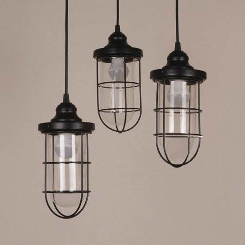 2/3 Lampen mit mehreren Lampen anheizen pendelisch schwarzes, klares Glas hängendes Lichtkit, linear/runder Baldachin