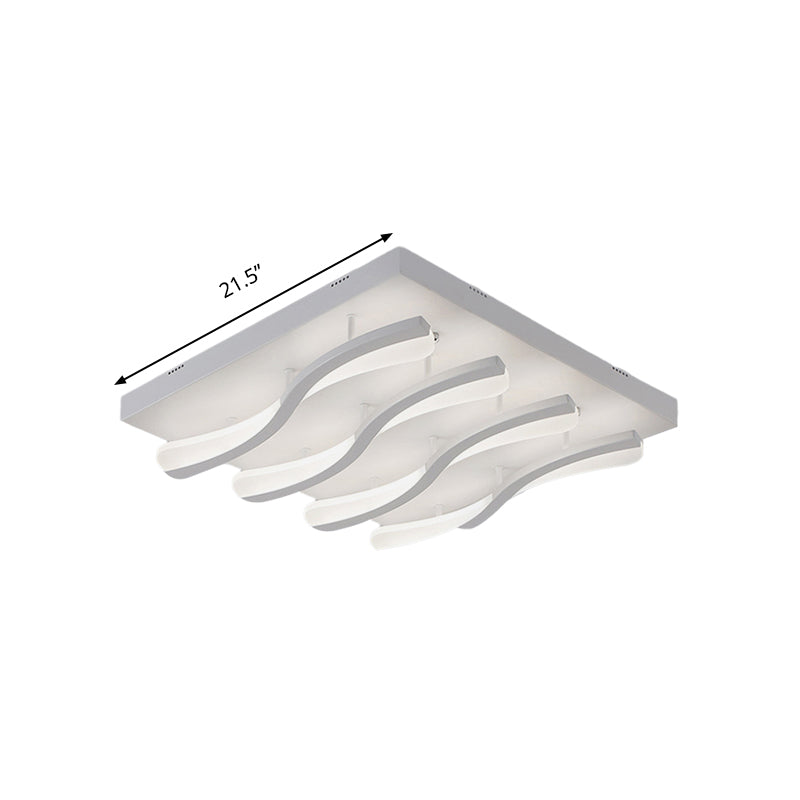 Wavy Flushmount Verlichting Modernisme Acryl LED 21.5 "/26" Breed Woonkamer Plafond Flush Licht in Warm/Wit Licht