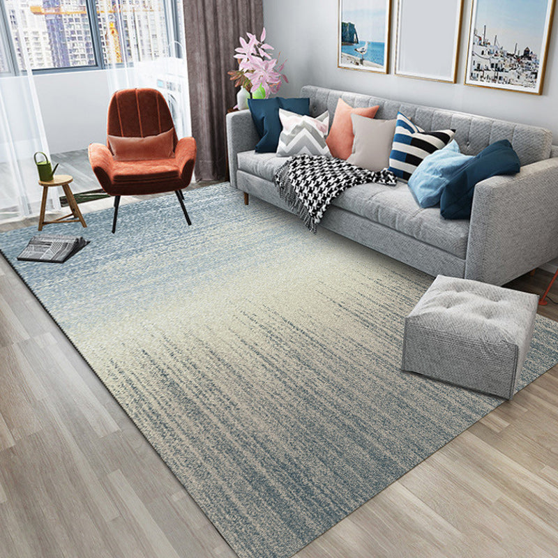 Tappeto blu casual sintetico tappeto di supporto non slip lavabile per soggiorno per soggiorno