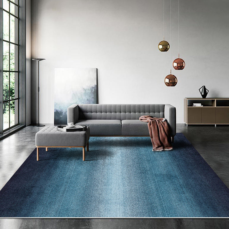 Tappeto blu casual sintetico tappeto di supporto non slip lavabile per soggiorno per soggiorno